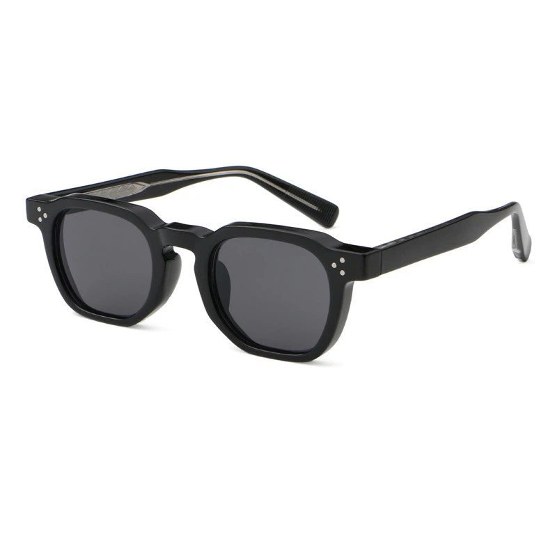 Large black women's sunglasses with all-black frames